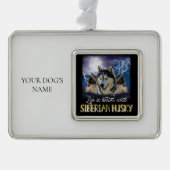 シベリアのハスキーの方が生活が好い シルバープレートフレームオーナメント (正面)