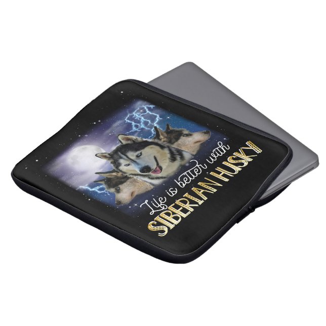 シベリアのハスキーの方が生活が好い ラップトップスリーブ (正面上部)