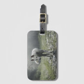 シベリアのハスキーの白い荷札 ラゲッジタグ (正面縦)