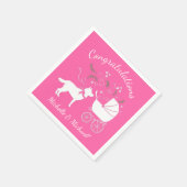 シベリアのハスキーの赤ちゃんシャワー スタンダードカクテルナプキン (角)