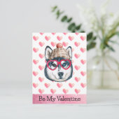 シベリアのハスキーは私のバレンタインデー シーズンポストカード (スタンド正面)