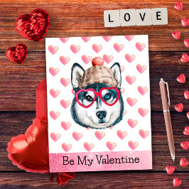 シベリアのハスキーは私のバレンタインデー シーズンポストカード