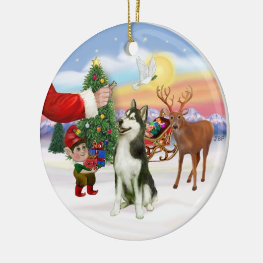 シベリアのハスキーを治療する(#3) セラミックオーナメント (左)