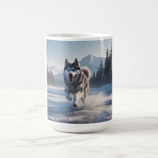 シベリアのハスキーエレガントコーヒーマグ コーヒーマグカップ (中央)