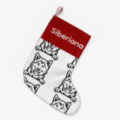 シベリアのハスキーカスタマイズドソックスドッグソックス – Pu スモールクリスマスストッキング (正面 (吊り時))