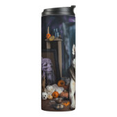 シベリアのハスキーカボチャのハロウィーン怖い タンブラー (回転左)