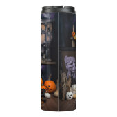 シベリアのハスキーカボチャのハロウィーン怖い タンブラー (裏面)