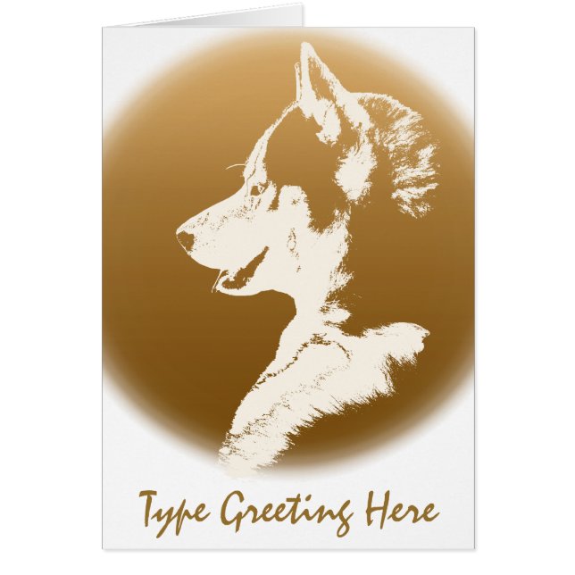 シベリアのハスキーカードマラムートハスキー挨拶カード (正面)