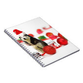 シベリアのハスキークリスマスとオーナメントギフトボックス ノートブック (右側)