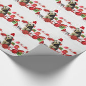 シベリアのハスキークリスマスとオーナメントギフトボックス ラッピングペーパー (角)