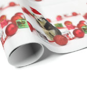 シベリアのハスキークリスマスとオーナメントギフトボックス ラッピングペーパー (ロールコーナー)