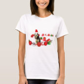 シベリアのハスキークリスマスとオーナメントギフトボックス Tシャツ (正面)