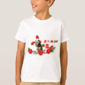 シベリアのハスキークリスマスとオーナメントギフトボックス Tシャツ (正面)