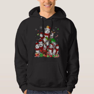 シベリアのハスキークリスマスツリーTシャツクリスマスギフトド パーカ