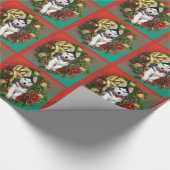シベリアのハスキークリスマスラッピング紙 ラッピングペーパー (角)