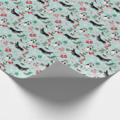 シベリアのハスキークリスマスラッピング紙 ラッピングペーパー (角)