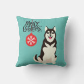 シベリアのハスキークリスマス クッション (裏面)