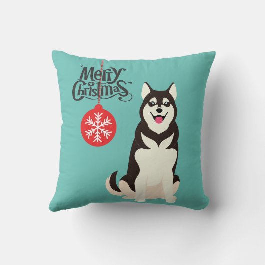 シベリアのハスキークリスマス クッション (裏面)