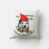 シベリアのハスキークリスマス クッション (裏面)