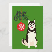 シベリアのハスキークリスマス シーズンカード (正面/裏面)
