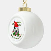 シベリアのハスキークリスマス セラミックボールオーナメント (右)