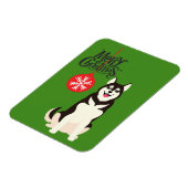 シベリアのハスキークリスマス マグネット (左側)