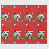 シベリアのハスキークリスマス ラッピングペーパー (フラット)