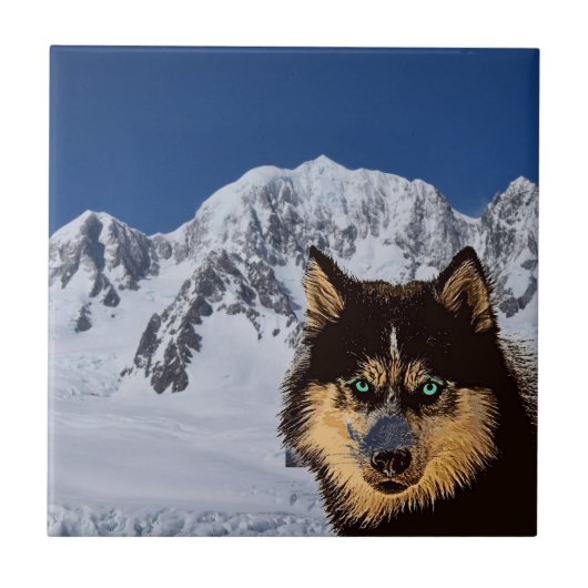 シベリアのハスキーセラミックタイル タイル (正面)