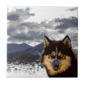 シベリアのハスキーセラミックタイル タイル (正面)