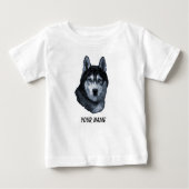 シベリアのハスキードッグペットパーソナライズされた ベビーTシャツ (正面)