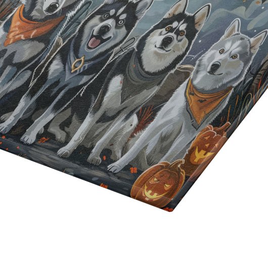 シベリアのハスキーハロウィン不気味 カッティングボード (角)