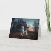 シベリアのハスキーハロウィーン怖い カード (正面)