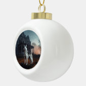 シベリアのハスキーハロウィーン怖い セラミックボールオーナメント (右)