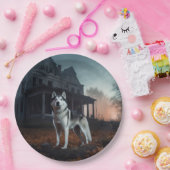 シベリアのハスキーハロウィーン怖い ペーパープレート (パーティー)