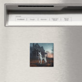 シベリアのハスキーハロウィーン怖い マグネット (インサイチュ (食洗機))