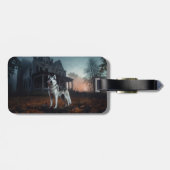 シベリアのハスキーハロウィーン怖い ラゲッジタグ (裏面横)