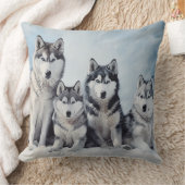 シベリアのハスキーパック クッション (ブランケット)