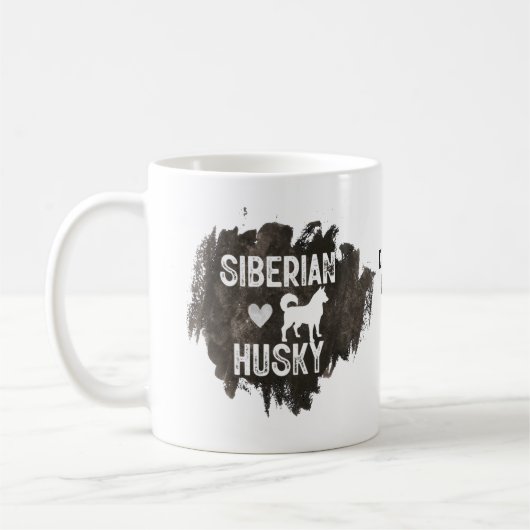 シベリアのハスキーパパ犬は恋人の父の日を育てる コーヒーマグカップ (左)