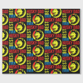 シベリアのハスキーパパ、犬のパパ、愛犬家ギフト ラッピングペーパー (フラット)