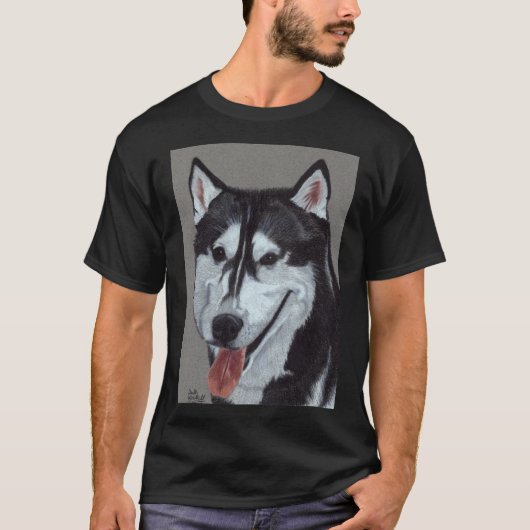 シベリアのハスキーヴィネット Tシャツ (正面)
