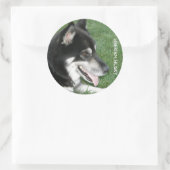 シベリアのハスキー写真 ラウンドシール (バッグ)