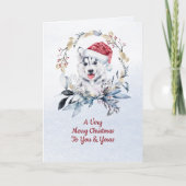 シベリアのハスキー冬の家族の写真メリークリスマス カード (正面)