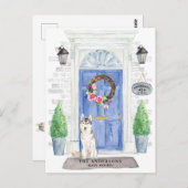 シベリアのハスキー引越し案内はがき ポストカード (正面/裏面)