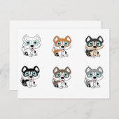 シベリアのハスキー漫画の背景 ポストカード (正面/裏面)