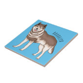 シベリアのハスキー漫画イラストレーション タイル (側面)