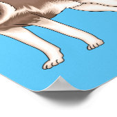 シベリアのハスキー漫画イラストレーション ポスター (角)