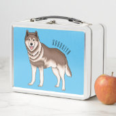 シベリアのハスキー漫画イラストレーション メタルランチボックス (インサイチュ)