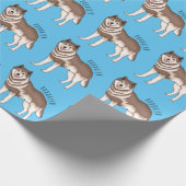 シベリアのハスキー漫画イラストレーション ラッピングペーパー (角)