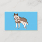 シベリアのハスキー漫画イラストレーション 名刺 (裏面)