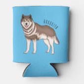 シベリアのハスキー漫画イラストレーション 缶クーラー (正面)